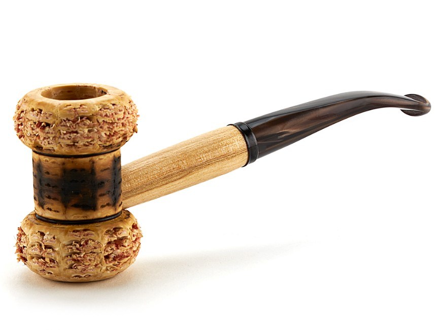 Missouri Meerschaum The Wyatt Cob kukorica pipa hajlított barna színárnyalatos szárral 6 mm filterrel